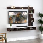 Casey Engineered Wood Wall Mount TV Entertainment Unit (Wenge White) Ideal for Upto 55