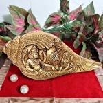 ARTVARKO Home Decor Brass Vishnu Lakshmi Shell Shankh - 7.5 inch