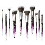 Kingtree Makeup Brush Set, 10 PCS Crystal Makeup Brushes Professional Face Powder Foundation Blush Concealer Eyeshadow Eyebrow Brushes, Stylish Make Up Tools for Girls Women