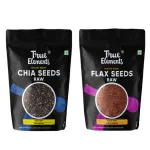 True Elements Raw Chia seeds + Raw Flax seeds 250gm Each (500gm) | Glowing skin & Weight Management