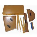 PMW - Wooden Geometry Box for Teachers (Superior Quality) Set Of 7 - For Black Board and White Board Any Teaching Purpose
