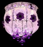 SHRI MAHAL ANTIQUES Round Glass 300 mm LED Chandelier Light