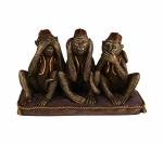Kartique Do Not See Hear Speak Resin Wise Monkey Set - 3 inch