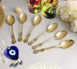 Brass Nakshi Design Dinner Spoons Set Serveware Tableware Tea,Coffee Spoon,Tablespoon for Home