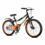 Leader Nitro Kids 20T Cycle Bike (SEMI-Assembled) with Steel Frame for Boys and Girls | Ideal for Age Group 7-10 Years | Frame: 12 Inches - Black/Orange
