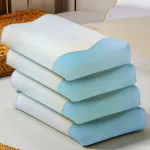 Sleepsia Memory Foam Pillow - Orthopedic Contour Gel Infused Pillow for Neck Pain & Shoulder Pain Relief ,Cervical Support for Side, Back & Stomach Sleepers (Pack of 4)