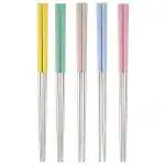 SCENTY Fixlogics 5 Pairs Reusable Metal Stainless Steel Chopsticks Dishwasher Safe Lightweight Easy to Use Metal Chop Stick Utensils Colorful (5 Pair SSP) (5 Pair)