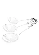 Tiara Prime Stainless Steel Jhara/Frying Strainer 14 cm+ 16 cm+ 18 cm (Set of 3)
