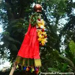 Vedic Vaani Maharashtrian Festival Gudi Padwa Vastra, Gudi Cover, Handcrafted Silk Saree Fabric Easy to Use for Gudi Padwa Festival