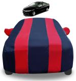 Mockhe Car Cover Compatible with Honda City I-VTEC with Mirror Pockets, Triple Stitched, Navy, Red, Water Resistant Car Body Cover