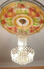 SHRI MAHAL ANTIQUES Round Crystal Big size Jhhomar Incandescent Chandelier for Living Room