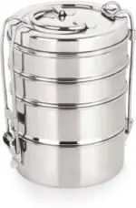 NEELAM Stainless steel Tiffin Sada container with lid 7x4 4 Containers Lunch Box 1500 ml