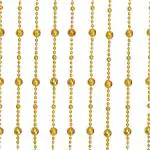 Pindia 7Ft Fancy Round Sparkling Plastic Strings Bead Hanging Curtain Golden Door Window String Beads Thread Sheer Rod Room Hanging - Golden - 7 X 3.5 FT