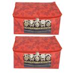 BB BACKBENCHERS Saree Cover/ Saree Bag/ Storage Bag/ Clothes Cover/ Saree Organizer With Transparent With Two Side Zipper, Red