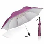 EUME Armor Auto Open 24.5 Inch 2 Fold Unisex Purple and Silver Color Umbrella