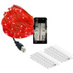 MANSAA M55 Photo Clips LED String Light | 3 Meter 30 LEDs | Red Color | USB Operated | Fairy Lights with Clips