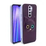 Fastship Coloured 3D POPUP BILLY Eye Effect Kitty Cat Eyes leather Rubber Back Cover for Redmi Note 8 Pro - Purple