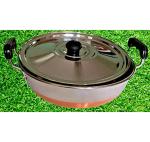 Generic Silver Stainless Steel Kadai Patti Chatti With Lid 1.5 L (Set Of 1)