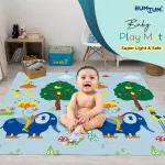 BUMTUM Baby Play Mat | Waterproof Portable Double Side Soft Reversible Non Toxic BPA Free Learning & Crawling Foldable Foam For Toddler, Infant & Kids (Sunny day Print)