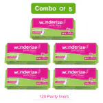 Wonderize Panty Liners For Women - 120 liners (Combo of 5) - Ultra thin for daily use- Super soft cotton cover- Odour control system