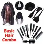 Dhanishka Hair Combo Cutting Sheet + Dye Kit 4pcs + Hair Comb Kit 10pcs (Pack of 15 Items)