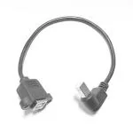 fdealz (30 CM) 90 Degree right angle USB Type B Male to female panel mount socket cable Lead