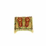 Charan Paduka on a Metal Base by Handicrafts Paradise - 2.5 inches