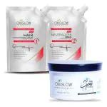 Oxyglow Herbals Set Of Hair Straightner 500 Gm And Oxyglow Herbals Hair Spa Cream 500Gm (Pack Of 2)