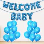 Zyozique Welcome Baby Combo Set - Welcome Baby Foil Balloon & Printed Balloons (Pack Of 26)