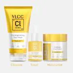 VLCC Clinic Glow Bright Everyday Regime - Pro Brightening Face wash 150ml + Pro Bright Micro Serum 30ml + Pro Bright Cica Cream 100g
