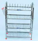 TSW Stainless Steel Round Pipe Stand Utensil Kitchen Rack,Silver