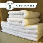 Terry Retail White Cotton Bath Towels (Small) Pack of 6