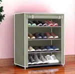 CMerchants 4 Layer Grey DIY Collapsible shoe stand