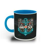 Whats Your Kick Land 1883 Sea Life On The Seas Quotes With Anchor Printed Light Blue Ceramic Coffee Mug 325 ML