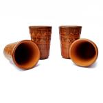 ARDVAN INDIA Handcrafted Tea Milk Lassi Water Juice Glasses Mugs Tumblers (Brown, 220ml) Set of 4