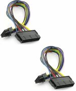 AdzMozi New, PC Power Supply Upgrade Manually Convert 24 Pin to 14 Pin Cable Main Board Adapter Cable for ATX Power Supply 20Cm - Pack of 2