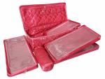 atorakushon Satin Pink Make-Up Pouch Jewellery Box 4 Pouch 1 roll Bangle in Cosmetic Bag Necklace Earrings Vanity Jewellery Organiser For Women's