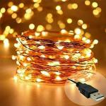 NSCC USB 10 m Rice Light with 100 LED (Warm White) , Copper Fairy String, 10 m Lights with USB Cable for Home Decoration, Party, Diwali Lights, Waterproof Decorative String Light
