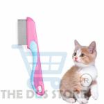 THE DDS STORE Flea Comb for Dog,Cat Flea Catcher Comb Fine Long Teeth Dog Flea Combs Stainless Steel Lice Tear Stain Remover Dog Tick Removal Tool for Puppy Kitten Hair Grooming