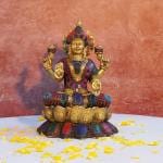 pujaNpujari Goddess Laxmi Brass Idol Statue | Devi Lakshmi Shrine Sculpture Wealth Prosperity Home Decor Figurine