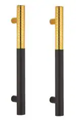 Atom Heavy Duty 17.3 inch Stainless Steel Pull Handle for Wooden and PVC Doors for Home Main Door/Bathroom/Wardrobe - Pack of 2 (Finish Black Gold)