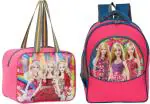 Alico Waterproof Barbie School Bag With Lunch Pink (Set Of 2)