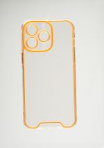 GADGET TOWN Luminous - Glow in the dark premium Transparent back cover for 15 iPhone (Orange)_