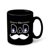 Whats Your Kick Dad Birthday Theme Happy Birthday Dad With Cartoon Design Printed Black Mug Ceramic Coffee & Tea Mug