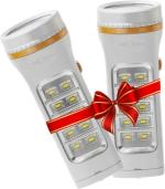 Pick Ur Needs Rechargeable 25W+10 High Bright SMD Emergency Long Range LED Torch Light 8 hrs Torch Emergency Light (Small)