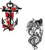 Ordershock Crest Anchor with Dragon Combo Temporary Body Tattoo