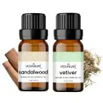 VEDANUM Sandalwood and Vetiver Scented Essential Oil for Aromatherapy and Oil Diffuser 15 ml (Pack of 2)