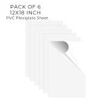 unixaa Pack Of 6 (12X18 INCH) Plexiglass/PETG/Plastic Transparent Acrylic Sheet With Double Sided Protective Films for Picture Frames, Crafting Projects, Cricut Cutting and Etc