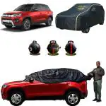 CARBLAZER Gun Metal Black Nylon Semi-Automatic Car Body Cover for Maruti Suzuki Brezza