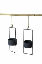 The Decor Worthy French Hanging Metal Planters, Balcony Fancy Pots, Single Flower Planters- Set of 2